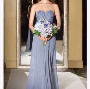 Long illusion lace gown. Color wine size 14